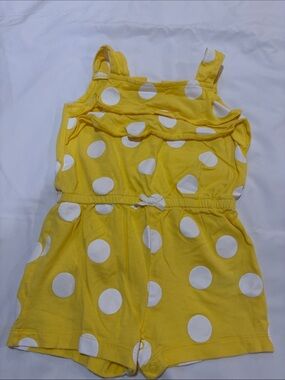 Carter's Yellow and White Polka Dot Romper